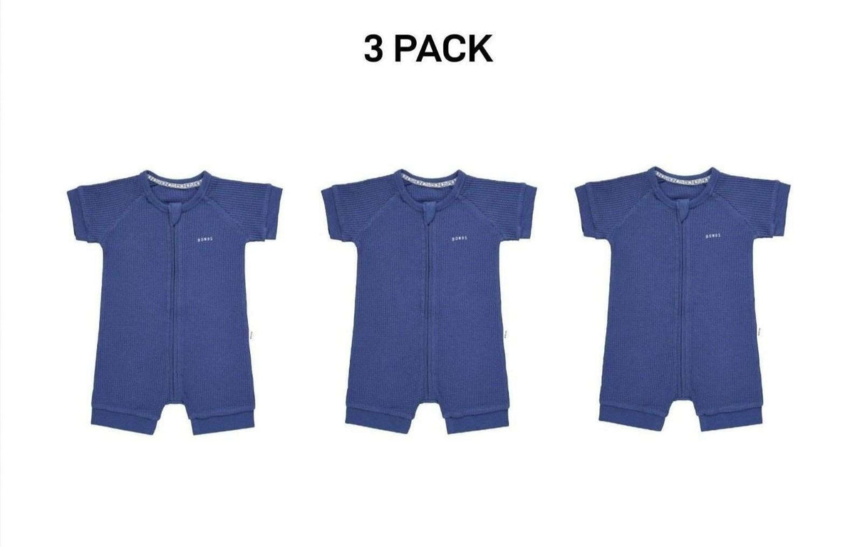 Bonds Baby Waffle Romper Soft Recycled Cotton Stretchy Fabric 3 Pack BWRNA