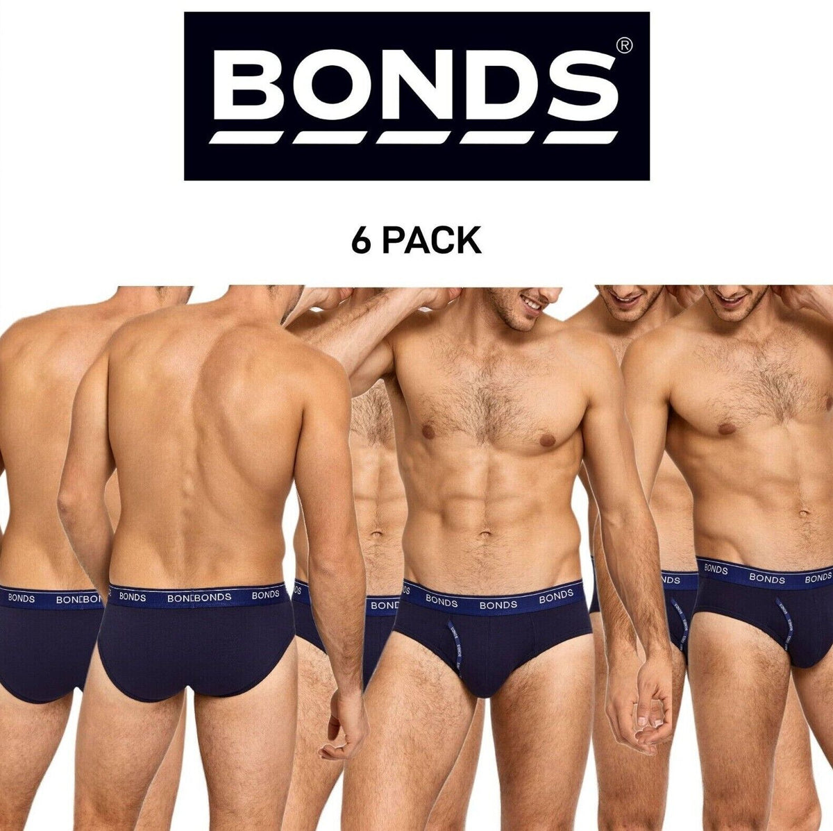 Bonds Mens Guyfront Brief Soft and Stretchy Cotton Functional Fly 6 Pack MZVI