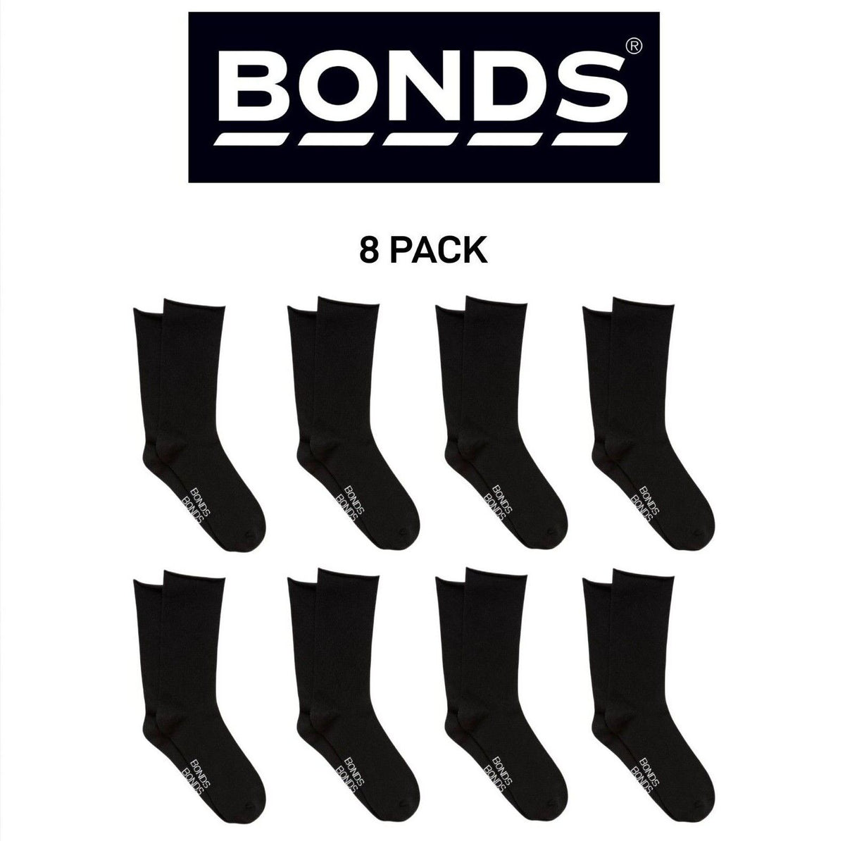 Bonds Womens Supersoft Modal Crew Sock Thin & Lightweight 8 Pack LYM72N