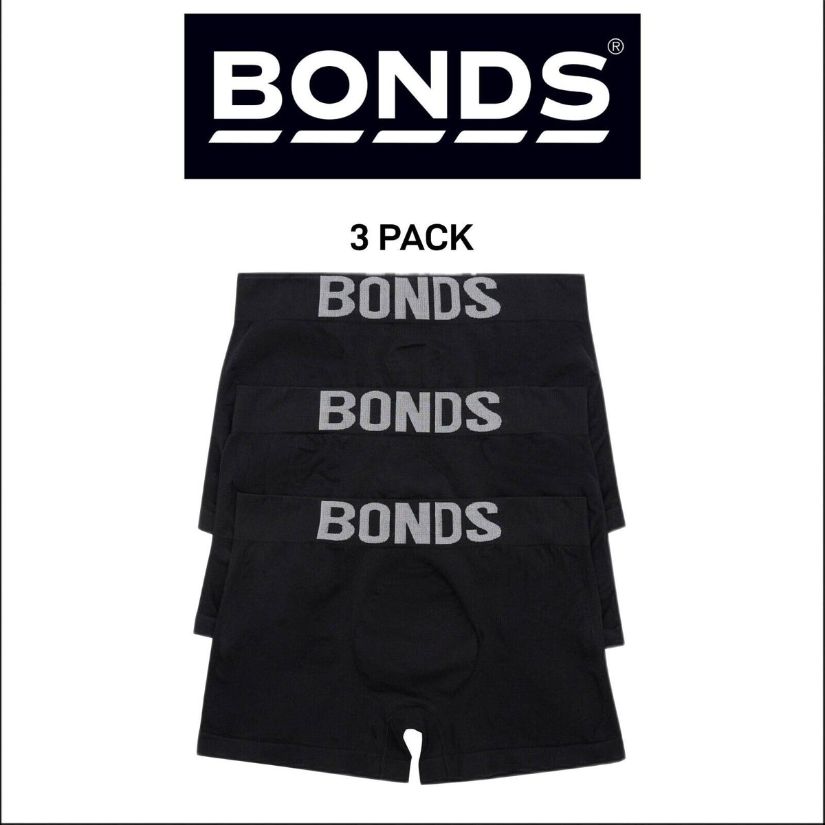 Bonds Mens Seamless Trunk Design for Maximum Comfort and Stretch 3 Pack MXY7A