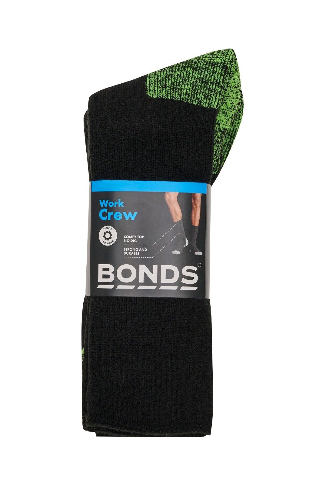 Bonds Mens Acrylic Work Socks Cushioned Soles Comfort Crew Length 6 Pack SYUU3G