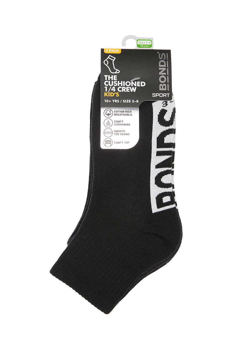 Bonds Kids Logo Cushioned Quarter Crew Sock Thickness & Comfiness 16 Pack RXTW4W