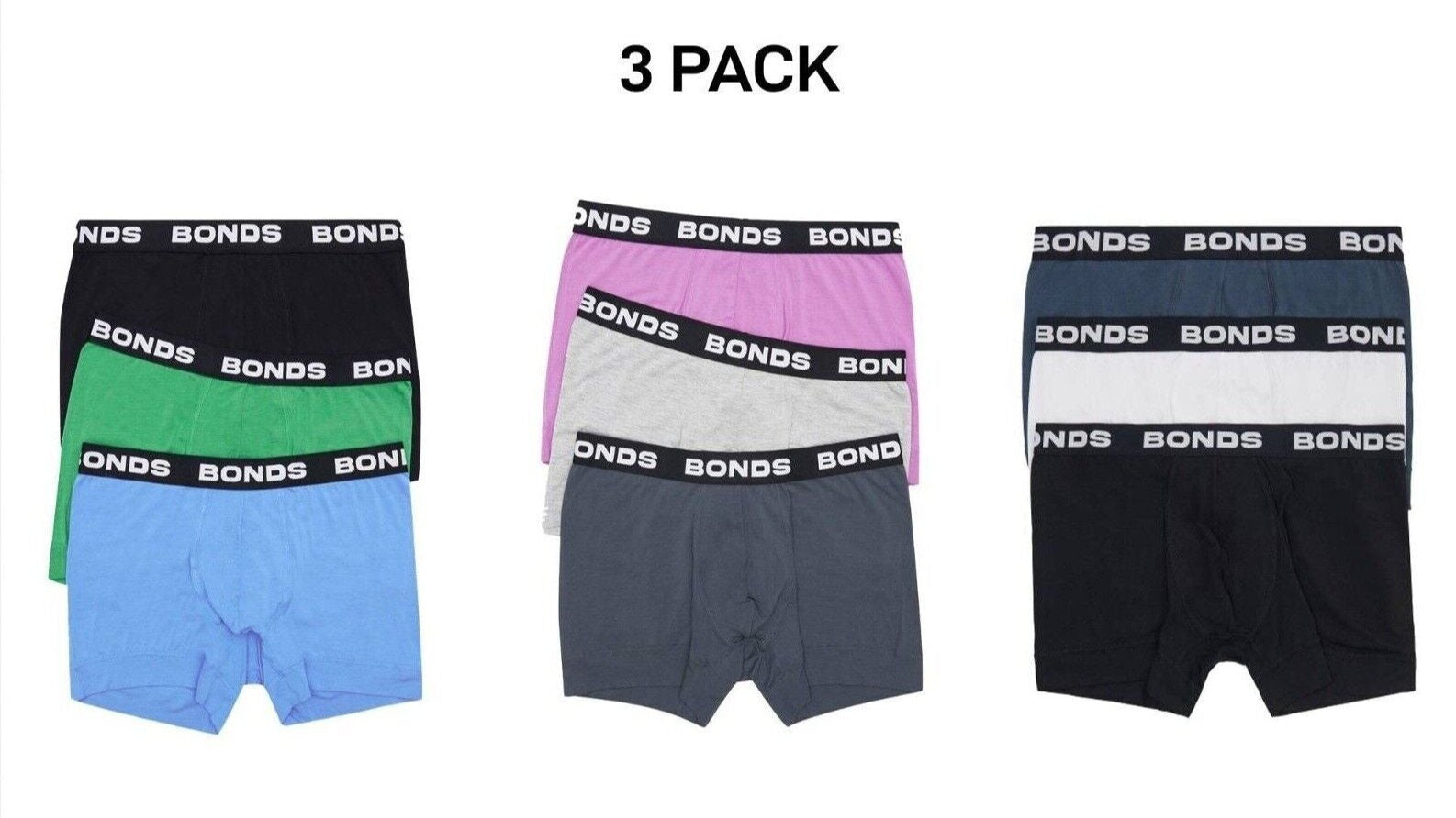 Bonds Mens Total Package Trunk Comfy Super Soft and Breathable 3 Pack MWK83A