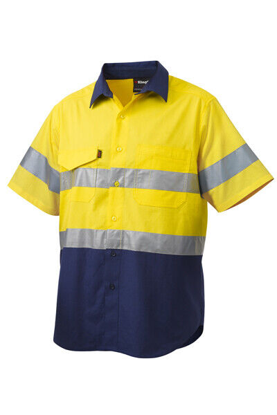 KIngGee Mens Workcool 2 Hi-Vis Summer Shirt Short Sleeve Work Lightweight K54885