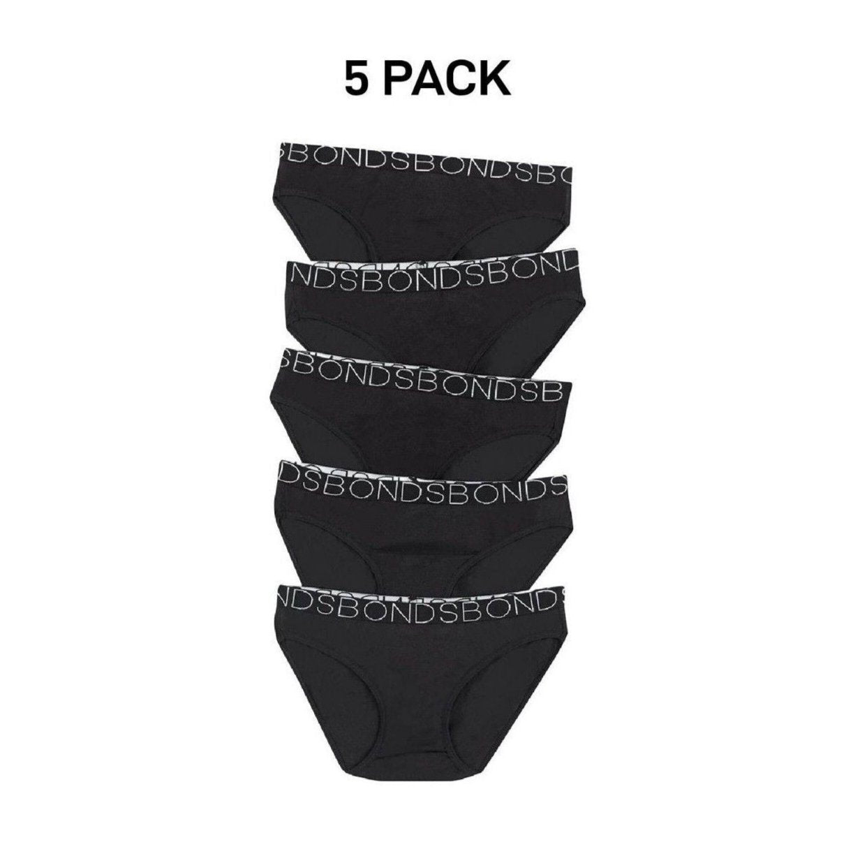 Bonds Girls Bikini Comfy Flexible Coverage Lightweight Breathable 5 Pack UWCE5A