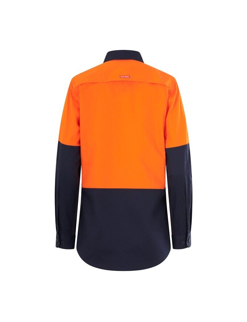Hard Yakka Womens Long Sleeve HI Vis 2 Tone Reflective Vented Shirt Y08423-Collins Clothing Co