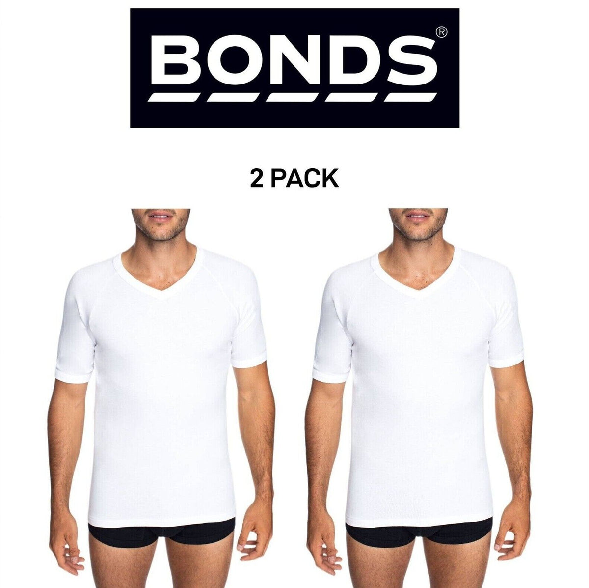 Bonds Mens Genuine V-Neck Raglan Tee Suit in Every Size and Shape 2 Pack M9762W