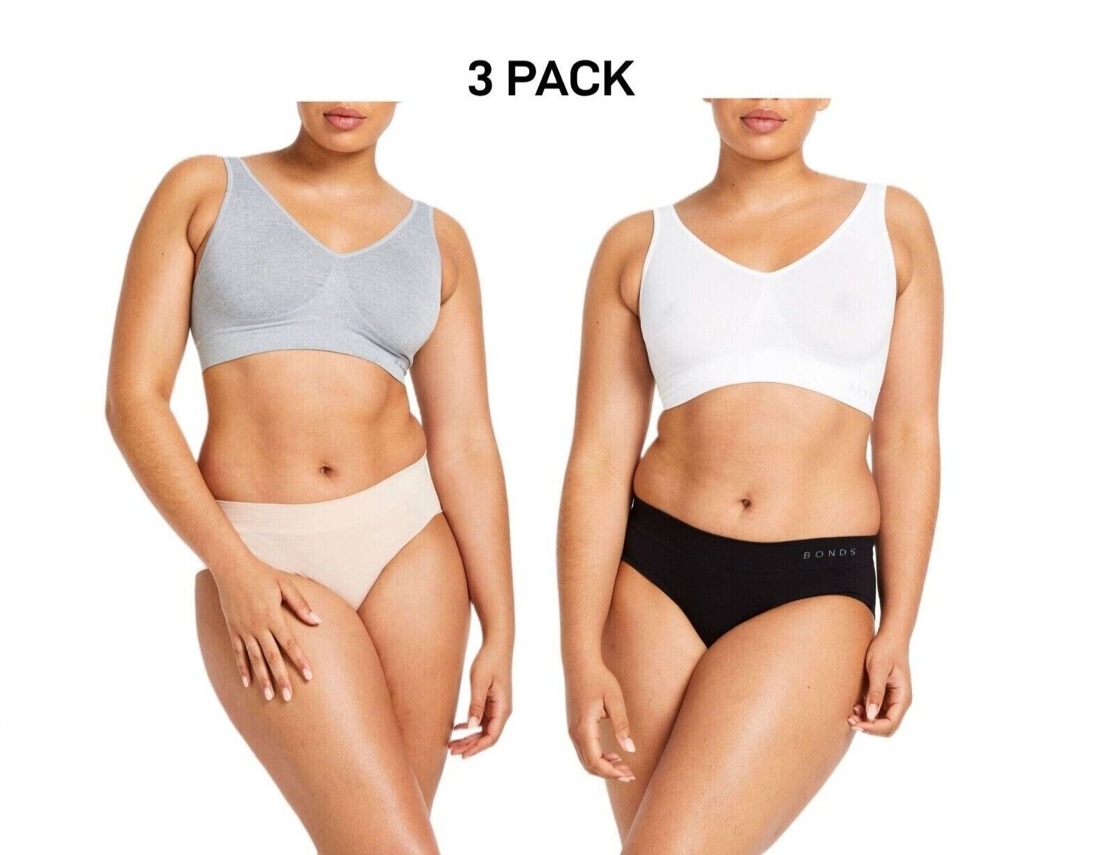 Bonds Womens Midi Seamless Smooth and Soft Breathable Brief 3 Pack WWGCA