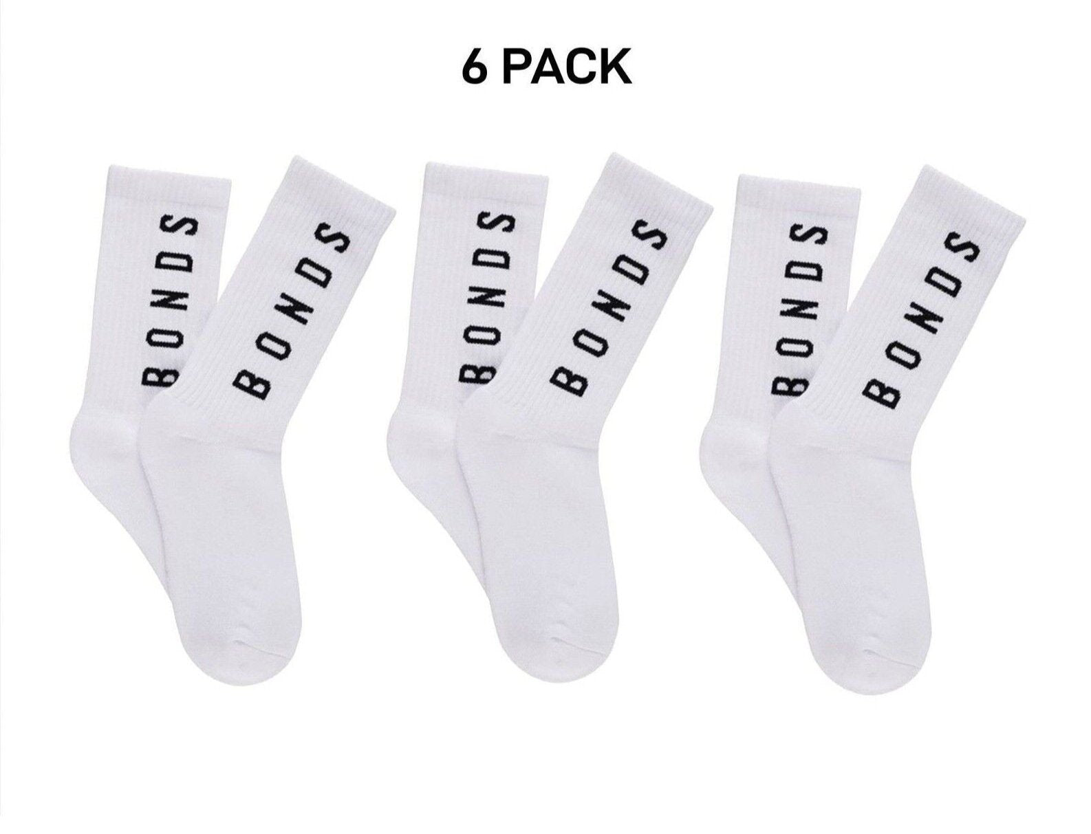 Bonds Womens Originals Crew Socks Cushioned Foot Soft Cotton 6 Pack LYEQ2N