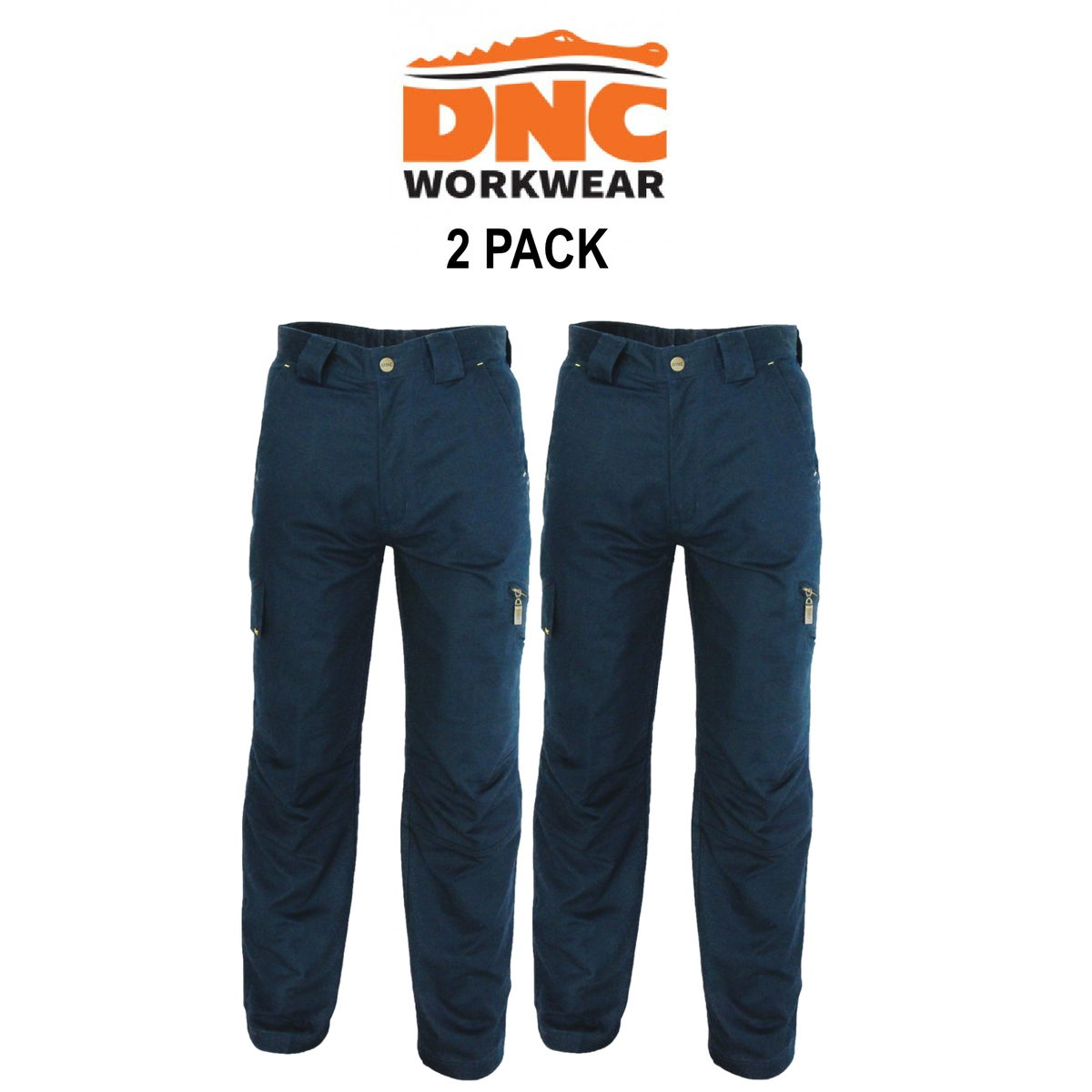 DNC Workwear 2 Pack RipStop Tradies Cargo Pants Retardant Tough Pant Work 3384