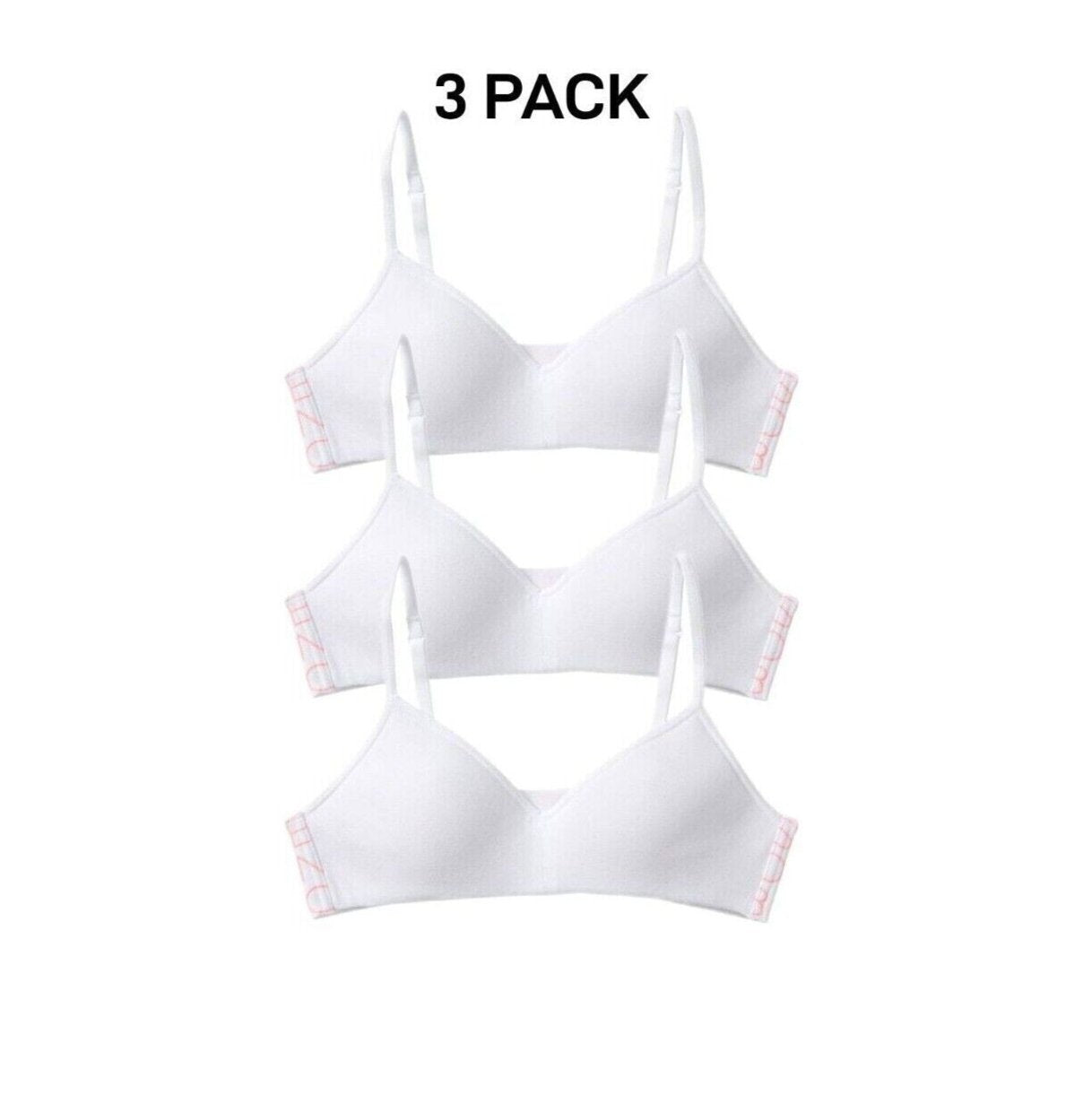 Bonds Girls Stretchies Contour Crop Extendable Elastic Straps Bra 3 Pack UZR31A