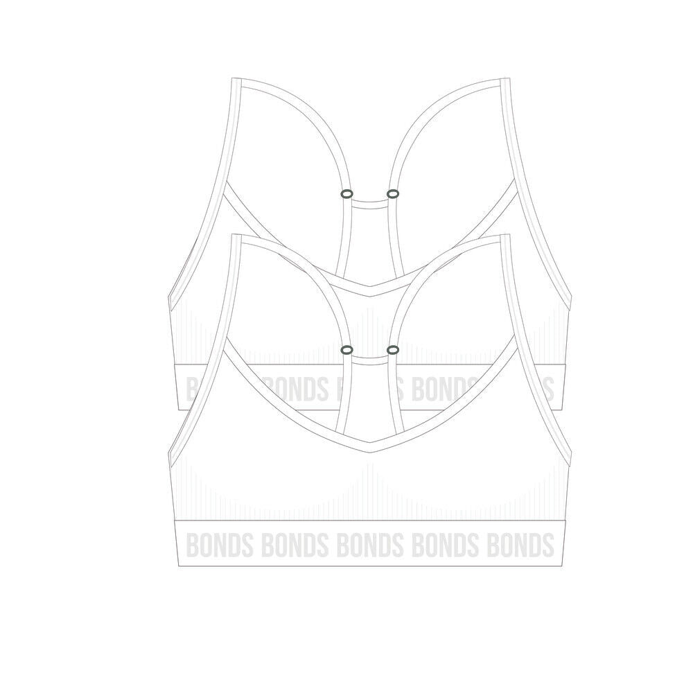 Bonds Girls Super Stretchies Racer Crop Double Layered Front 2 Pack UXNK2A