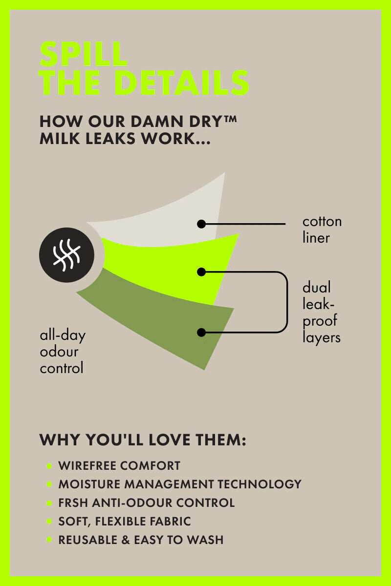 Bonds Womens Damn Dry Milk Leaks Scoop Crop Comfy Easy Feeding Clip 3 Pack YWQL