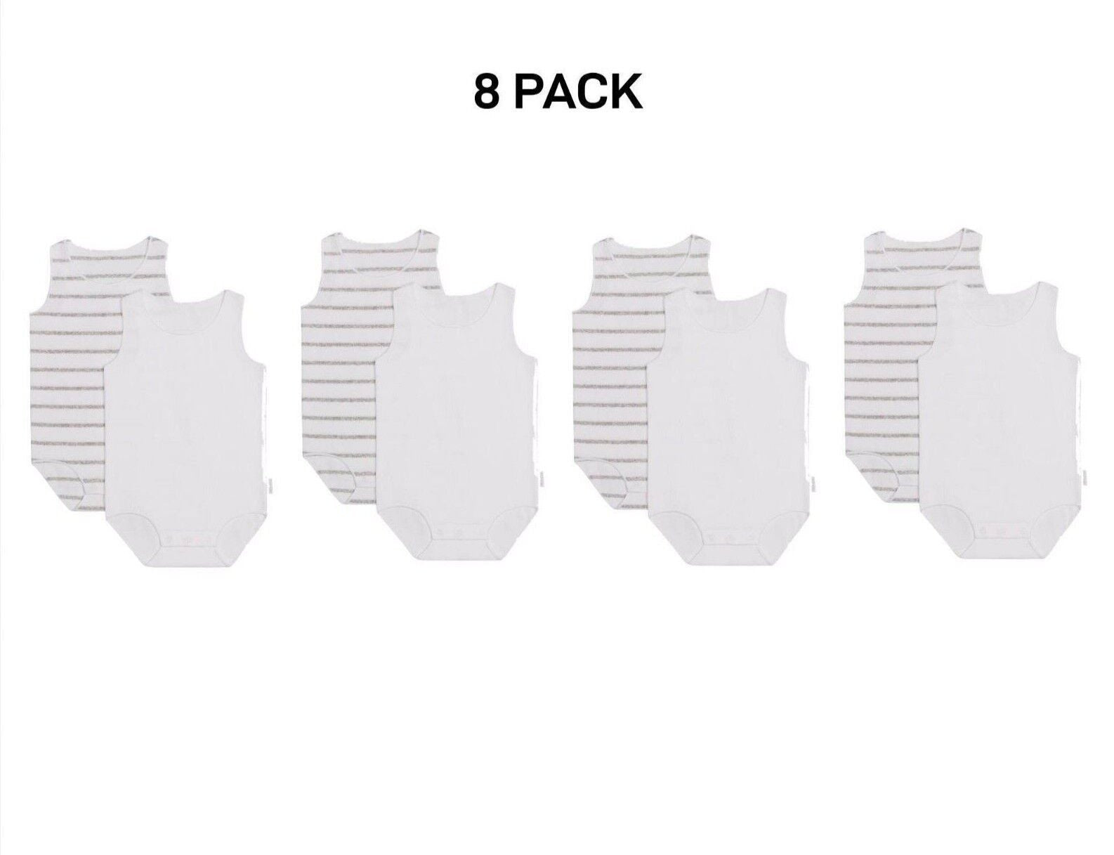 Bonds Baby Wonderbodies Singlets Comfy Soft Stretchable Cotton 8 Pack BWTRA
