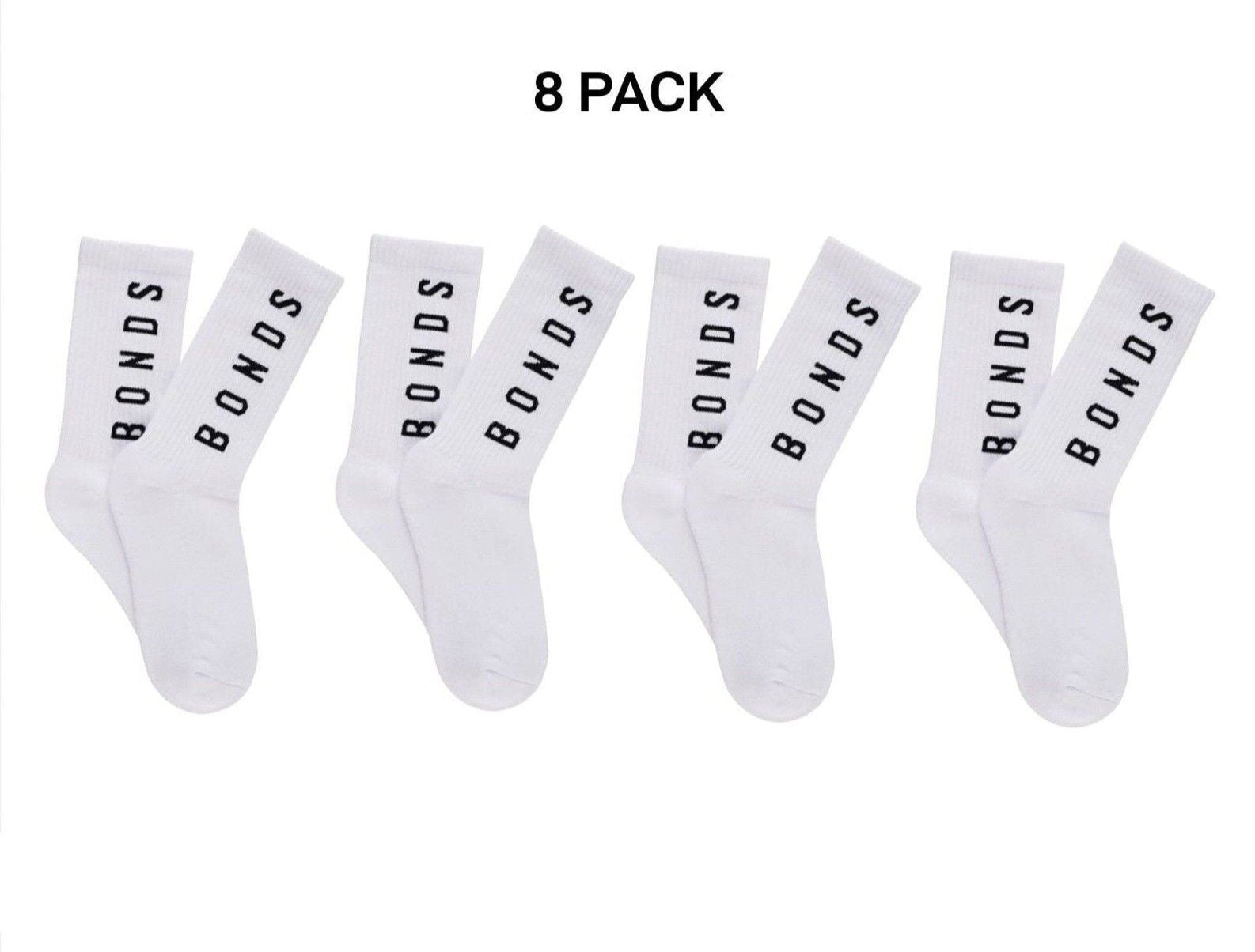 Bonds Womens Originals Crew Socks Cushioned Foot Soft Cotton 8 Pack LYEQ2N