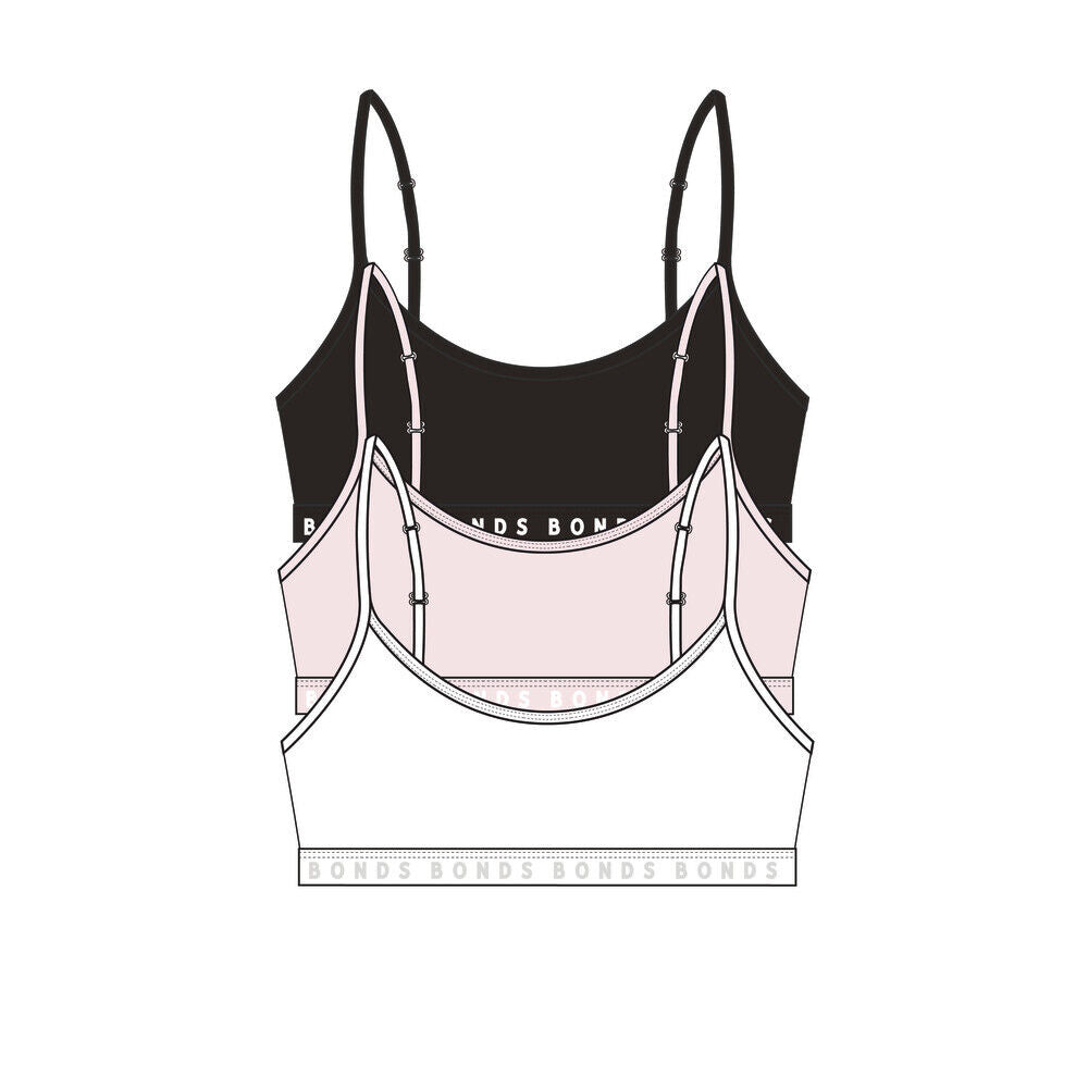 Bonds Girls Hipster Scoop Crop Supreme Support & Modesty Bra 3 Pack UXAY3A