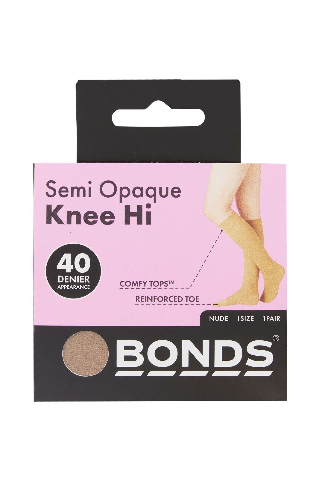 Bonds Womens Semi Opaque Knee High 40 Denier Socks Wide Comfort 4 Pack L79582