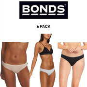 Bonds Womens Hipster Bikini Soft Cotton Low Rise Stretchy Waist 6 Pack WUFNA