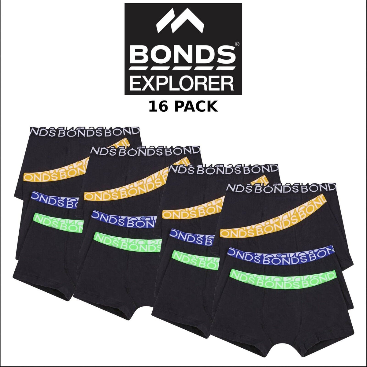 Bonds Boys Trunk Supportive Pouch with Comfy Coverage 16 Pack UWCD4A 08K