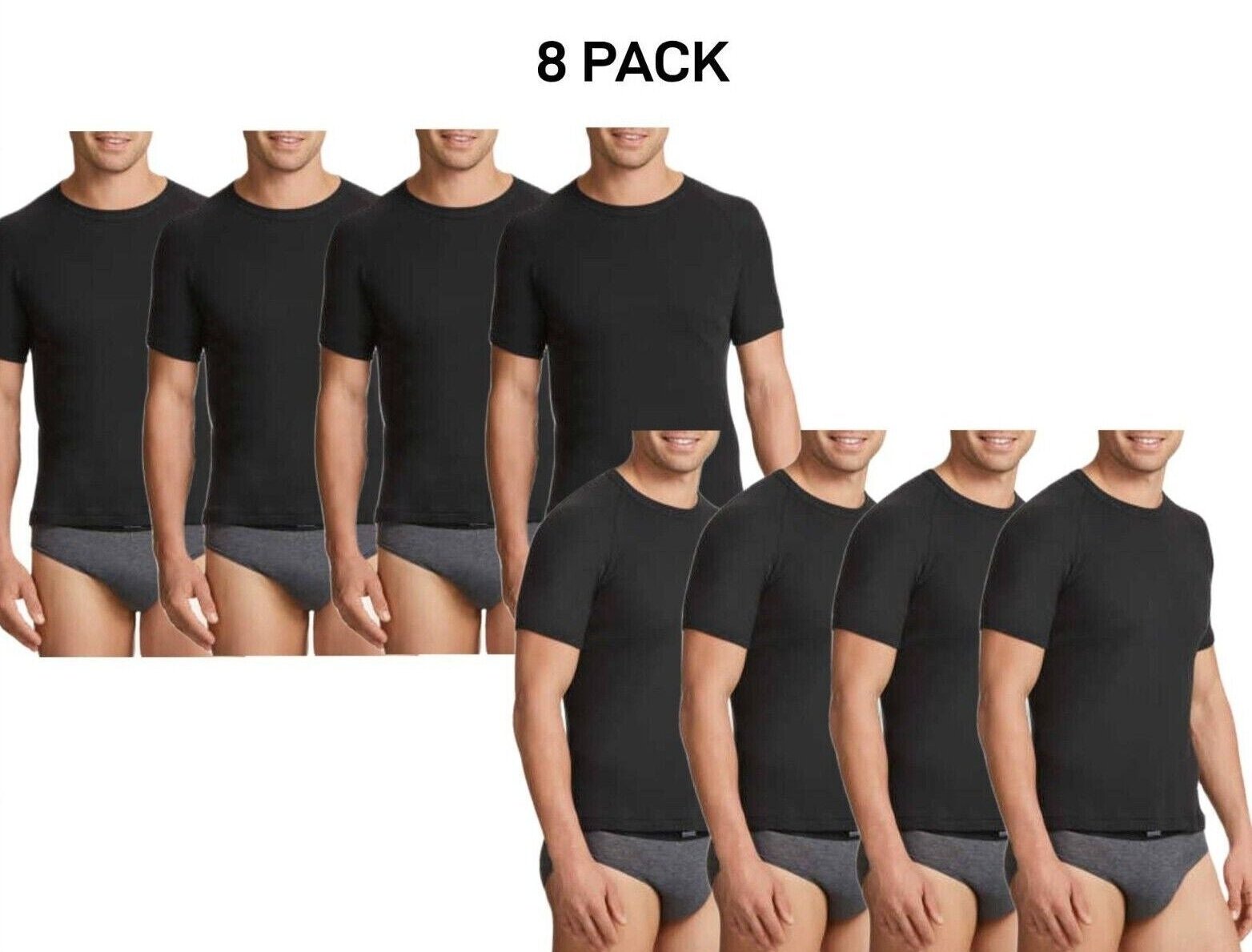 Bonds Mens Genuine Raglan Crew Neck Perfect Tee Close Body Fit 8 Pack M9372W