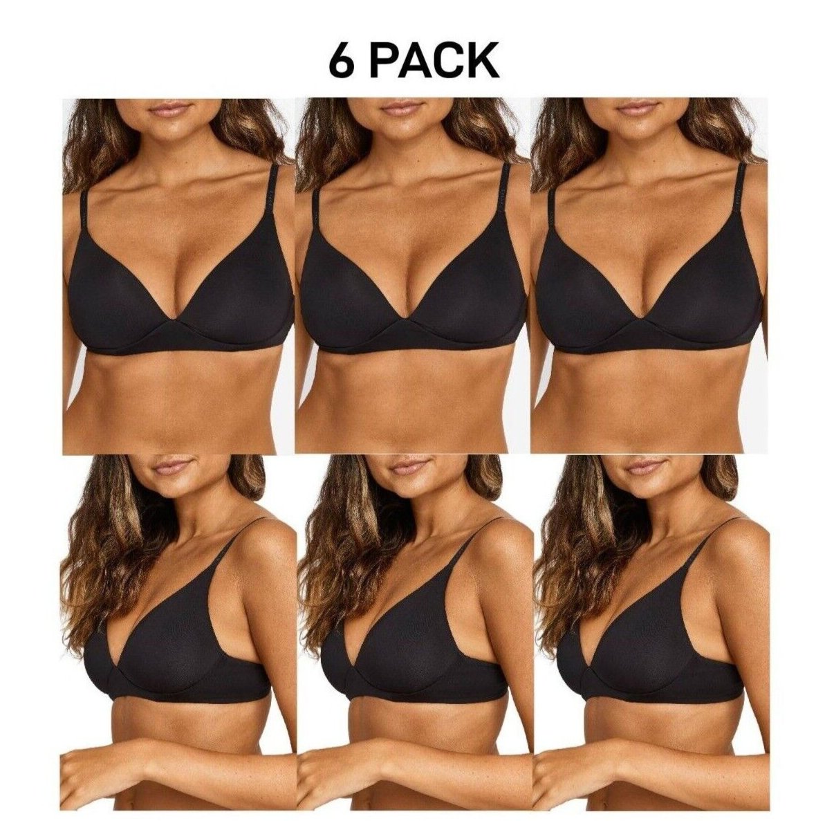 Bonds Womens Invisi Wirefree Bra Ultimate Comfort Soft Smooth Shape 6 Pack YXC6Y