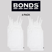 Bonds Girls Teena Singlet Super Soft Cotton Comfortable Top 6 Pack UYG43A