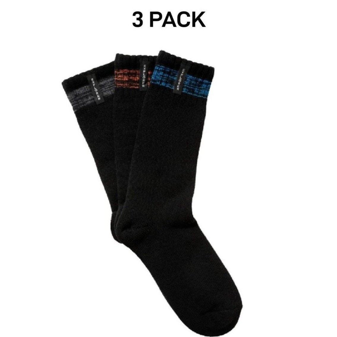 Bonds Mens Explorer All Seasons Cotton Crew Socks Durable & Comfy 3 Pack SYQY3N