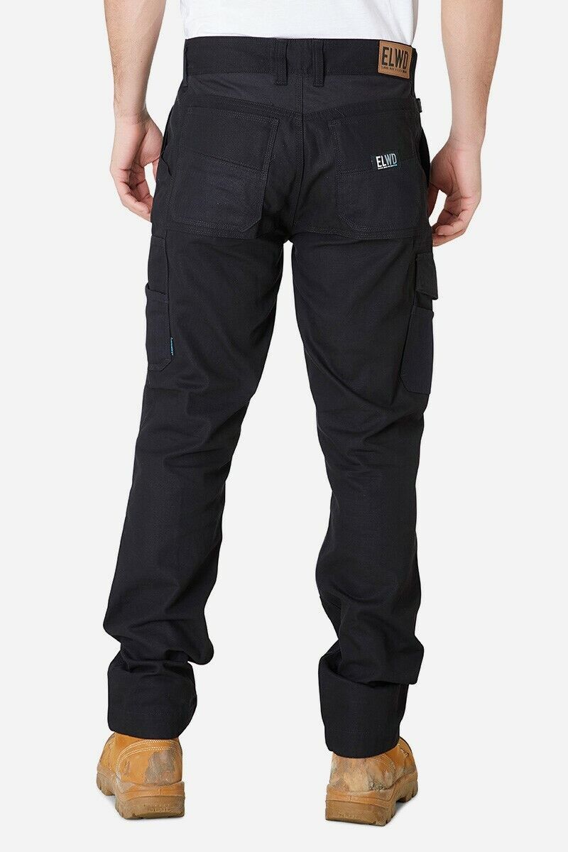 Mens Elwood Work Utility Pants Knee Panels Canvas 4 Pack Phone Pocket EWD101