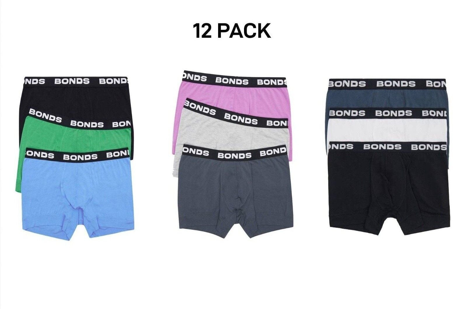 Bonds Mens Total Package Trunk Comfy Super Soft and Breathable 12 Pack MWK83A
