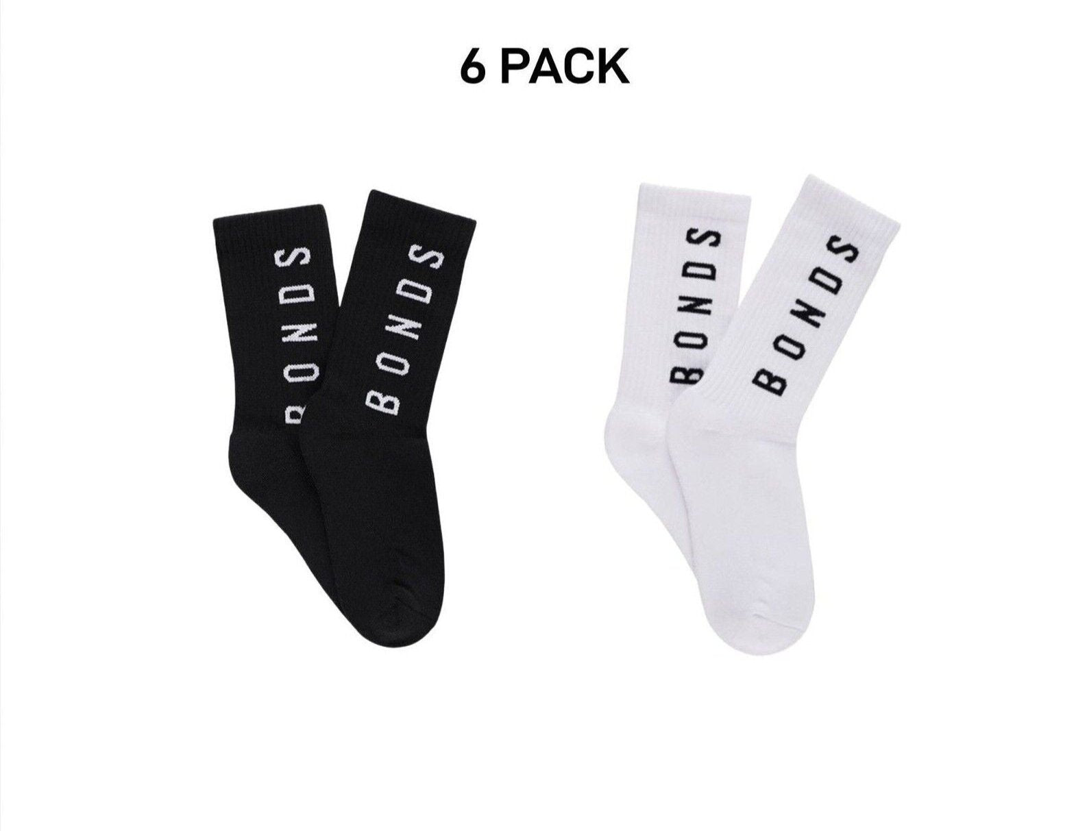 Bonds Womens Originals Crew Socks Cushioned Foot Soft Cotton 6 Pack LYEQ2N