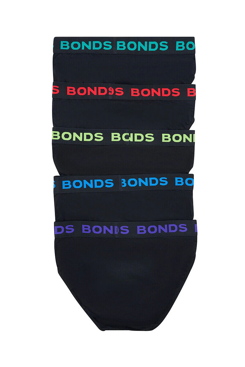 Bonds Mens Hipster Brief Super Soft Branded Elastic Waistband 5 Pack M8DMTX