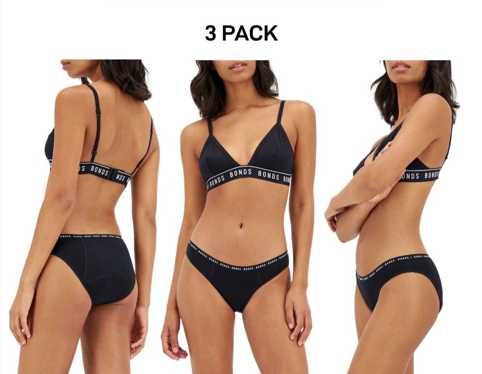 Bonds Womens Bloody Comfy Period Bikini Heavy Fresh & Dry Undies 3 Pack WTGN