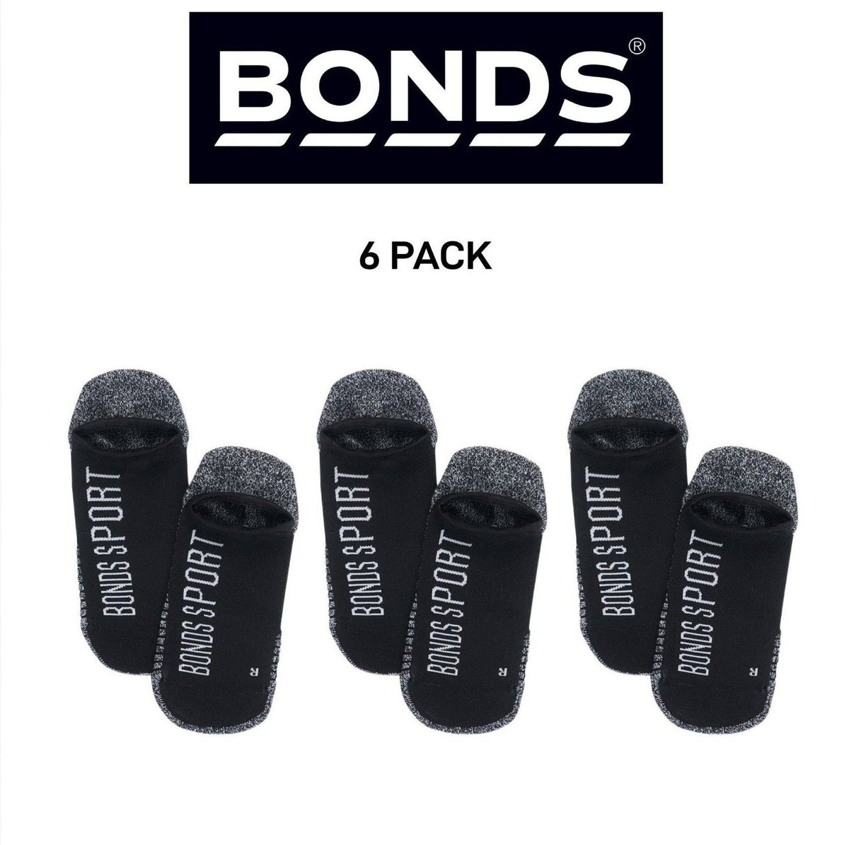 Bonds Womens Sport Tech No Show Socks Absorbing Cushioned Sole 6 Pack LYBL2N
