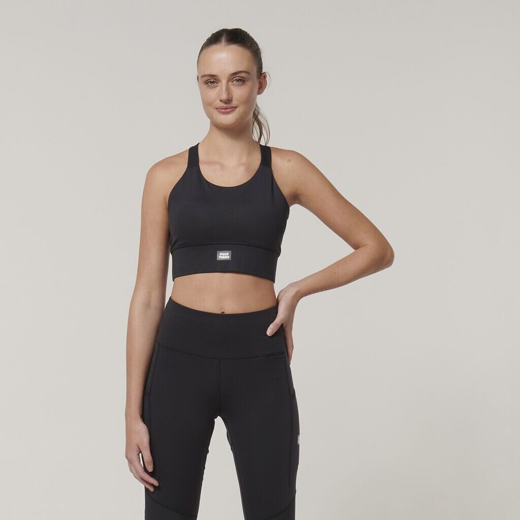 Hard Yakka Womens Form-Fitting Workout  Top Stretch Sport X Work Crop Y08060-Collins Clothing Co