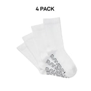 Bonds Kids Logo Light Crew Sock Soft Cotton Mesh Cooling 4 Pack RXVJ4N