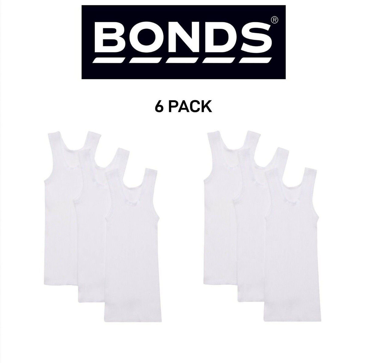 Bonds Baby Vest Extra Warmth & Comfort with Side Seamfree 6 Pack BXHNT
