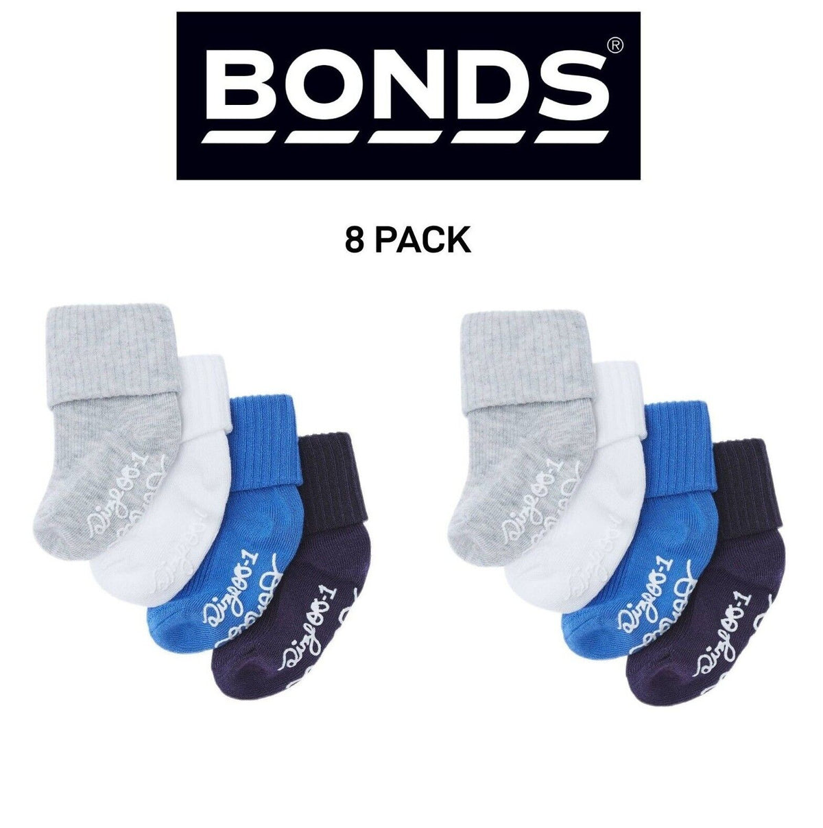 Bonds Baby Bamboo Cuff Super Soft and Feature Fun Colours 8 Pack R41354