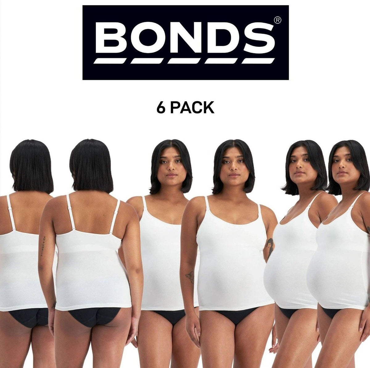 Bonds Womens Damn Dry Milk Leaks Scoop Cami Comfy Wirefree Support 6 Pack YWPV