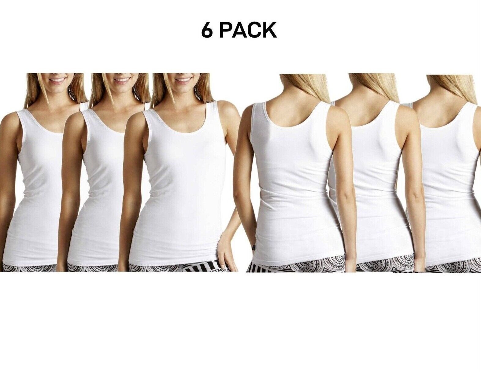 Bonds Womens Stretchy Chesty Tank Top Breathable Cotton Jersey 6 Pack WYEXY