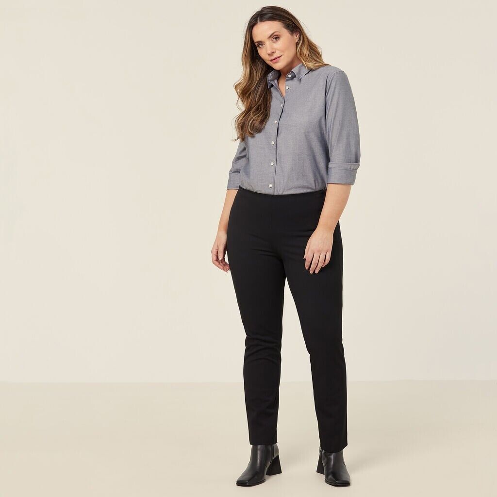 NNT Womens Cotton Chambray Collared Button Long Sleeve Relaxed Shirt CATUSZ-Collins Clothing Co