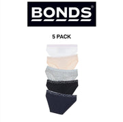 Bonds Girls Bikini Comfy Flexible Coverage Lightweight Breathable 5 Pack UWCE5A