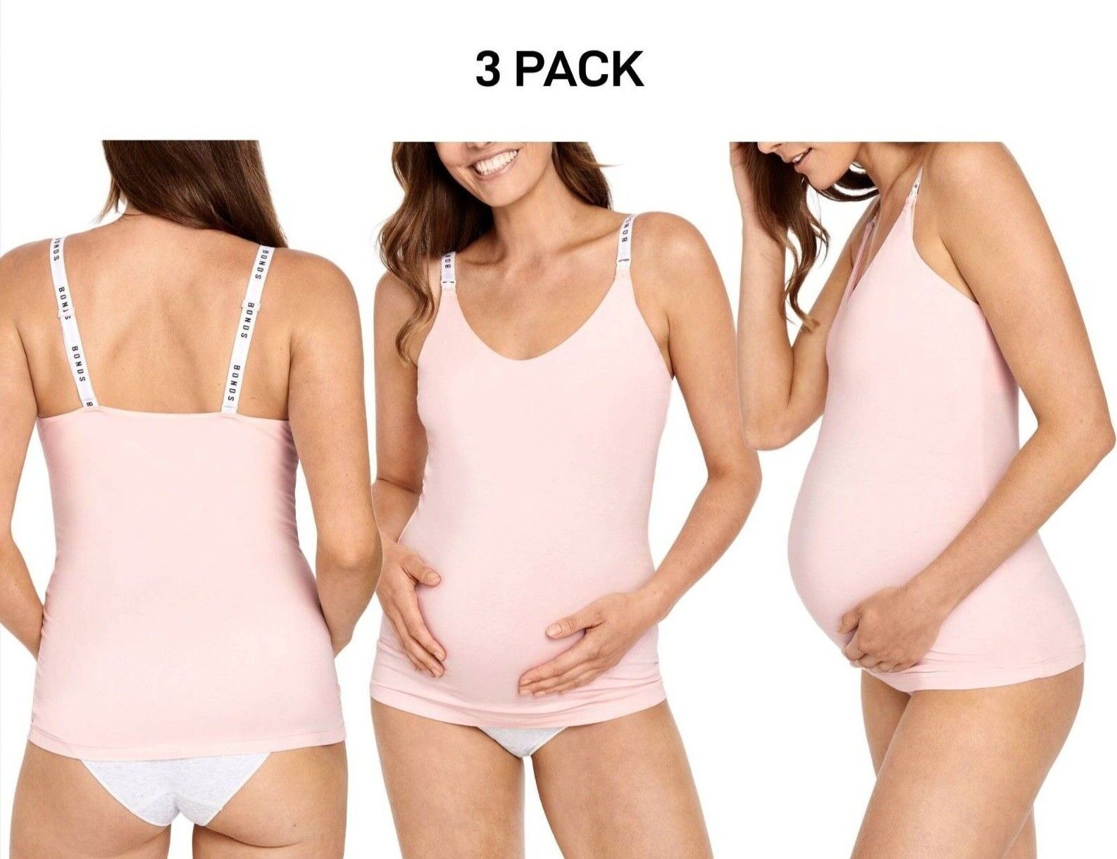 Bonds Womens Originals Maternity Support Singlet Extra Comfort 3 Pack YXF3Y