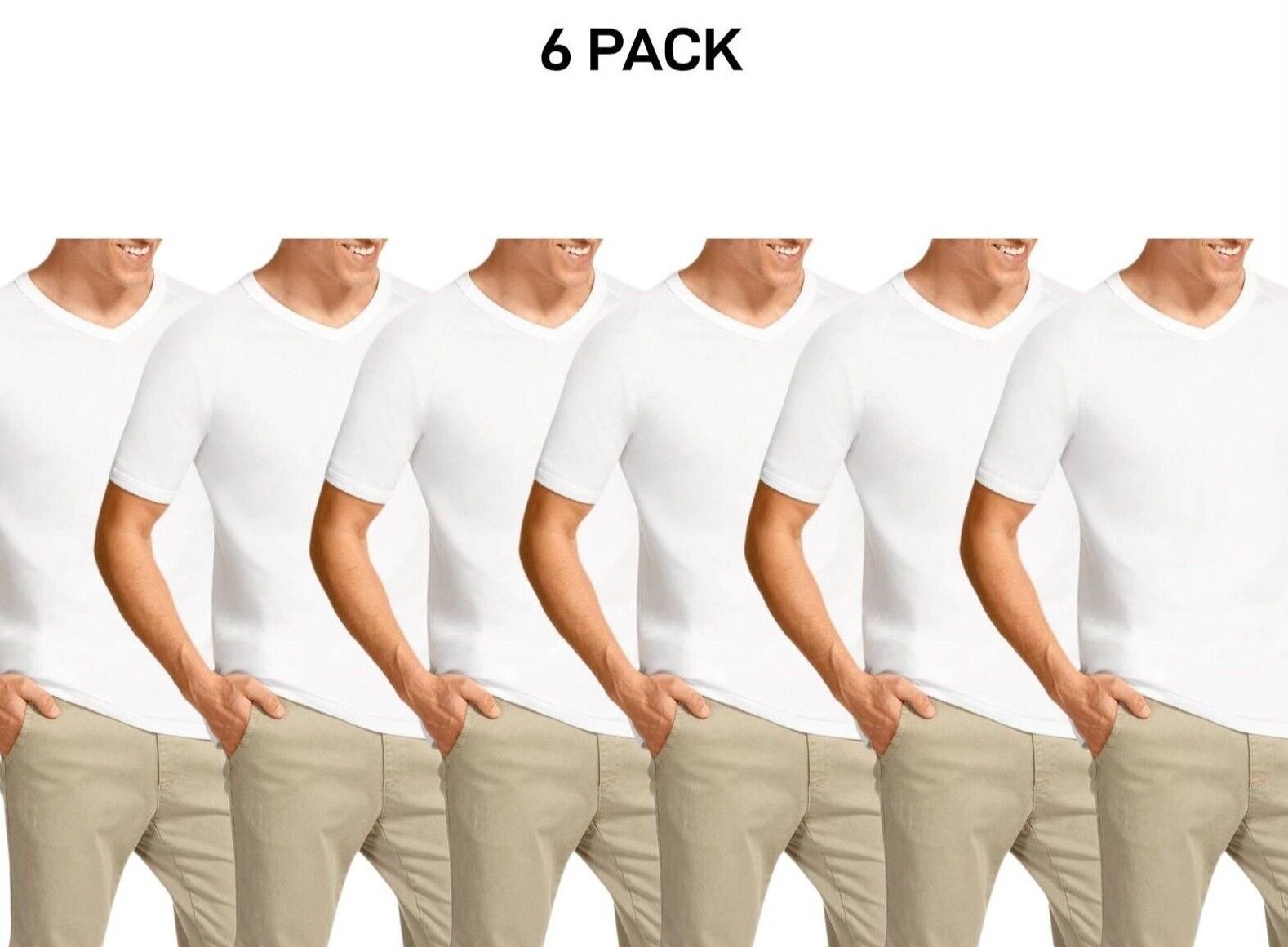 Bonds Mens Genuine V-Neck Raglan Tee Seamfree Sleeve in Smaller Size 6 Pack M976