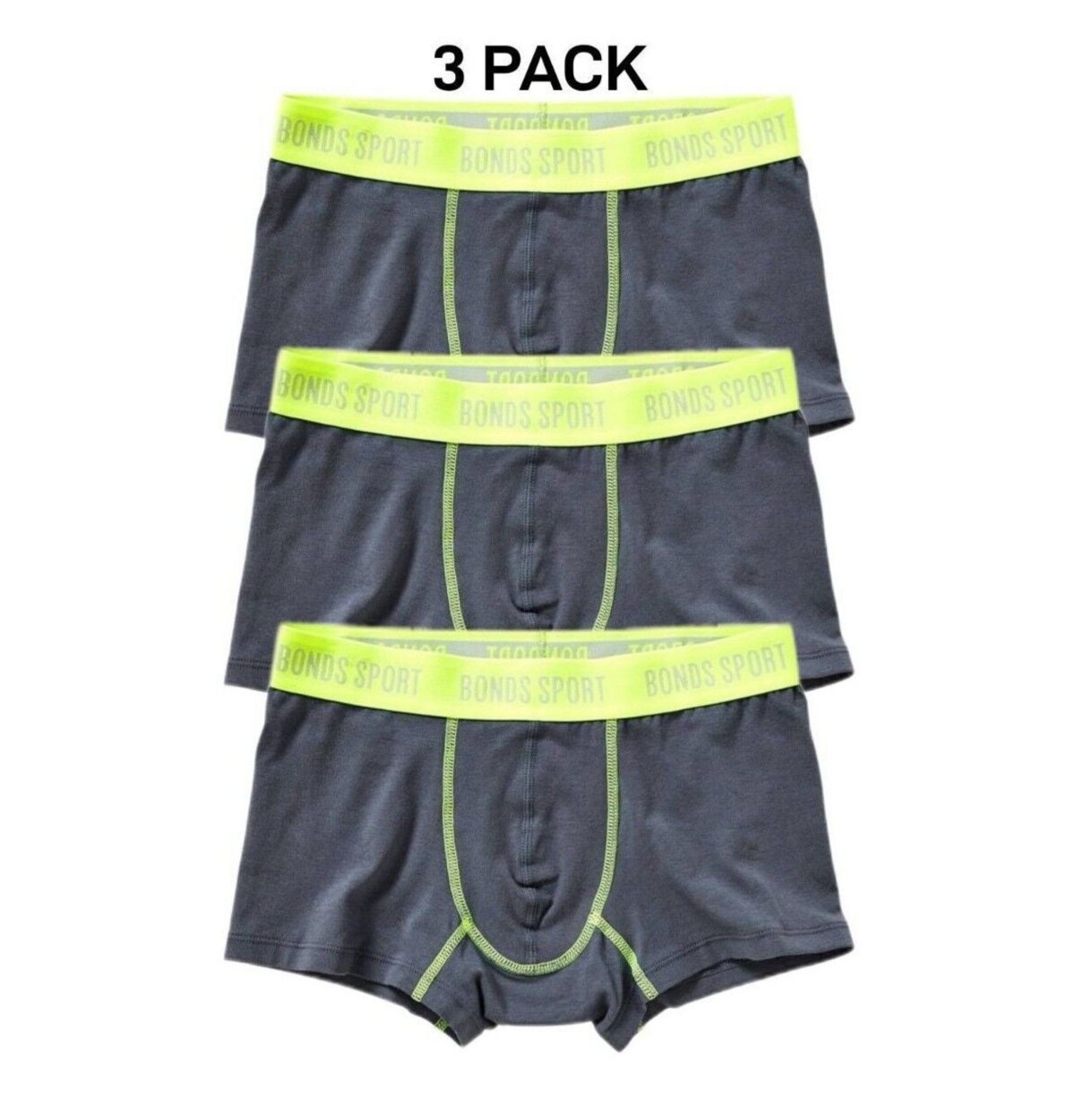 Bonds Boys Sport Cool Wear Undies Underwear Brief Boxer Shorts 3 Pack UY3G1A