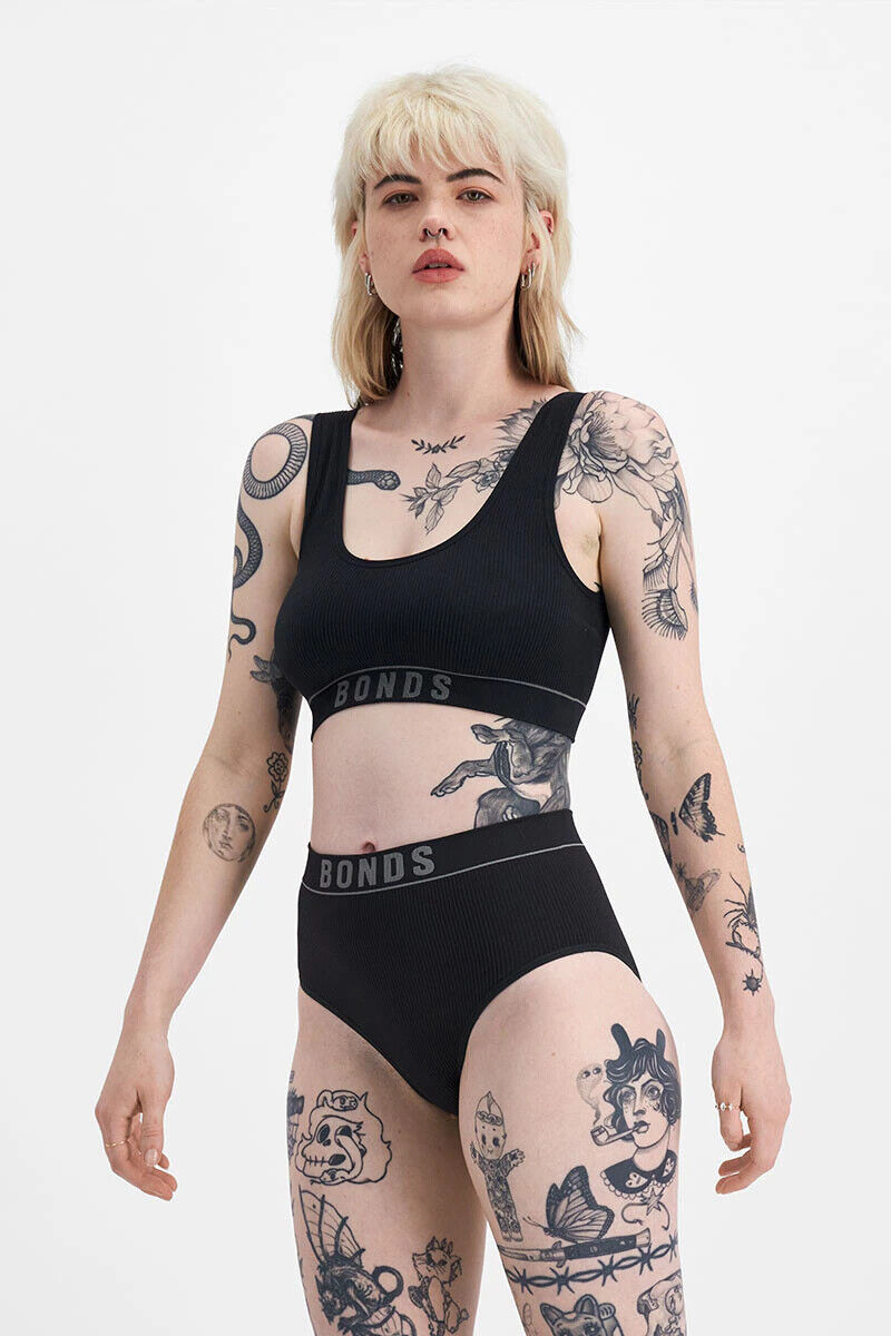 Bonds Womens Retro Rib Seamless Hi Hi Bikini High Waist & Super High Leg WU8FT