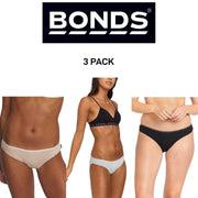 Bonds Womens Hipster Bikini Soft Cotton Low Rise Stretchy Waist 3 Pack WUFNA