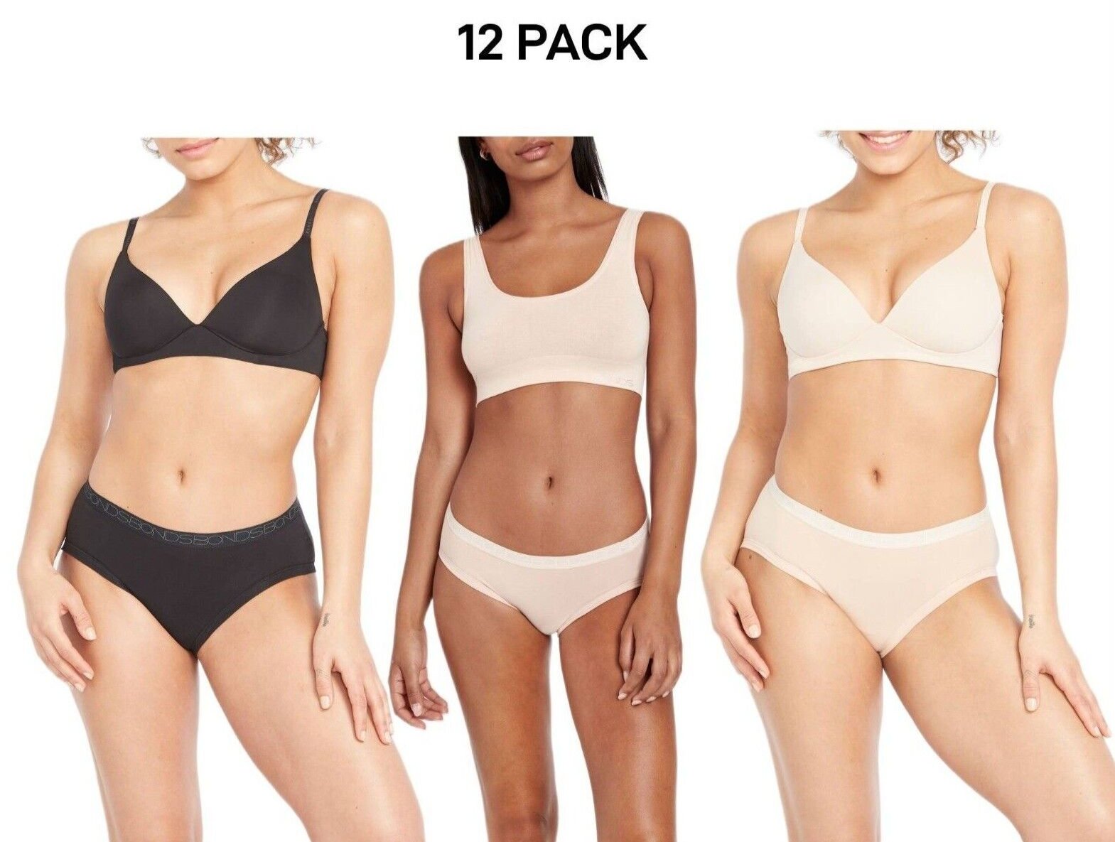 Bonds Womens Cottontails Midi Breathability and Comfort Brief 12 Pack WY5PA