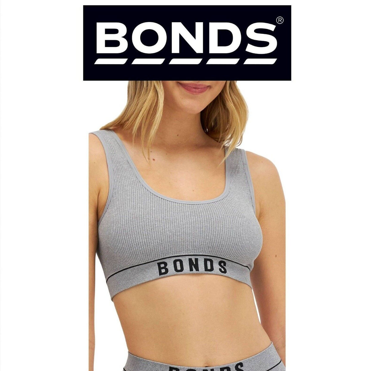 Bonds Womens Retro Rib Seamless Scoop Crop Super Stretch for Comfort WT44