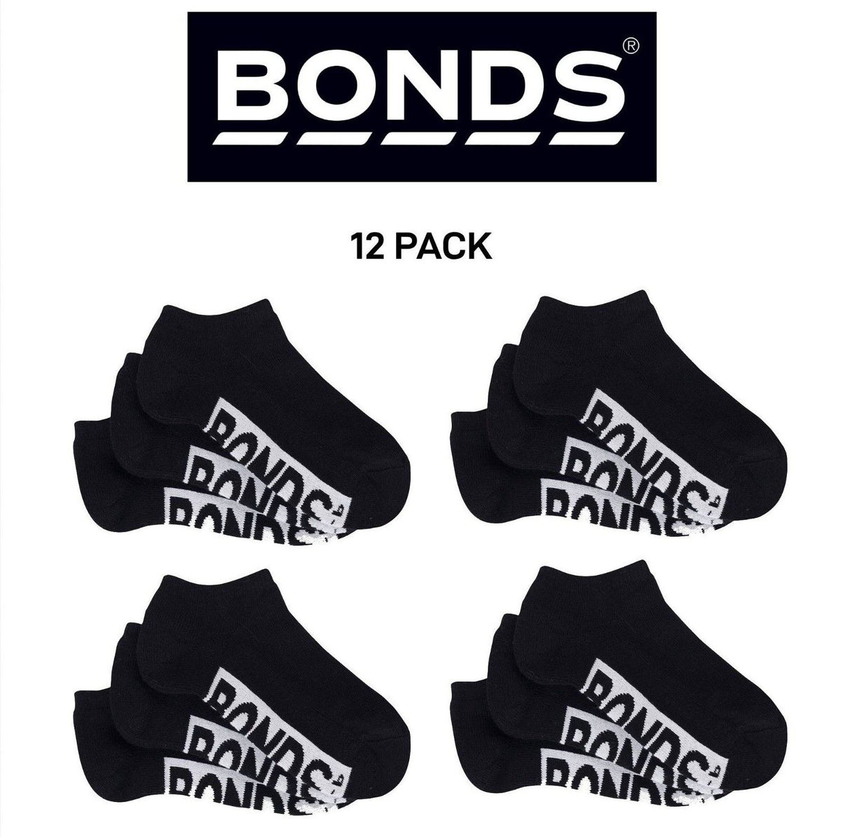 Bonds Kids Cushioned Low Cut Mesh Cooling Zone Cotton Sock 12 Pack RXVQ3N