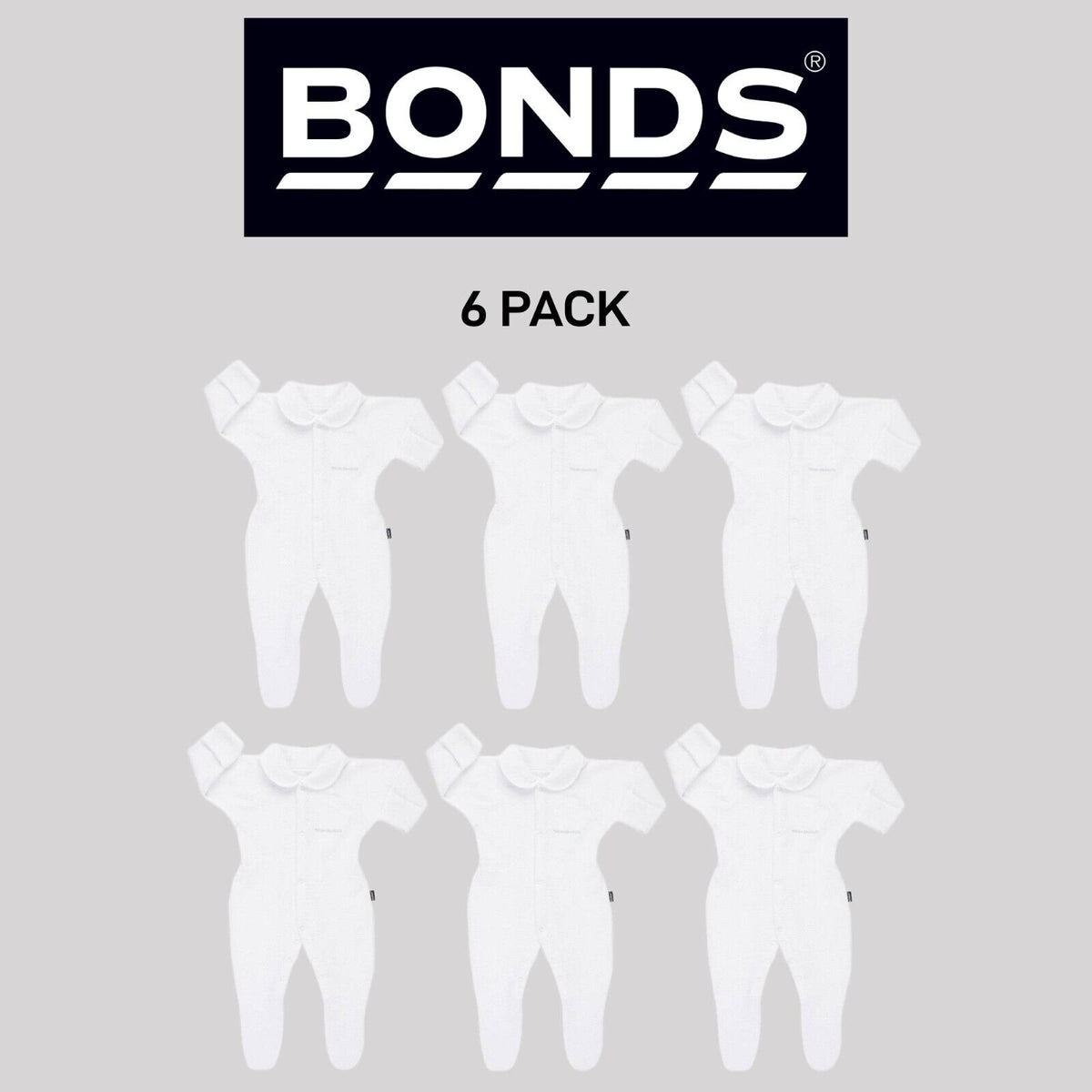 Bonds Baby Originals Poodlette Wondersuit Cosy Collar & Extra Warm 6 Pack BXEFA